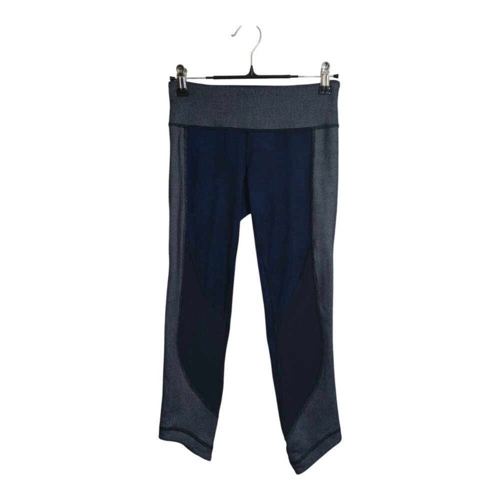 Lululemon Pants Women 2 Wunder Under Crop 22" Luon Sashico Cross Inkwell Gym